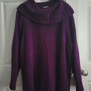 Catherines 3X Purple knit cowl neck sweatshirt